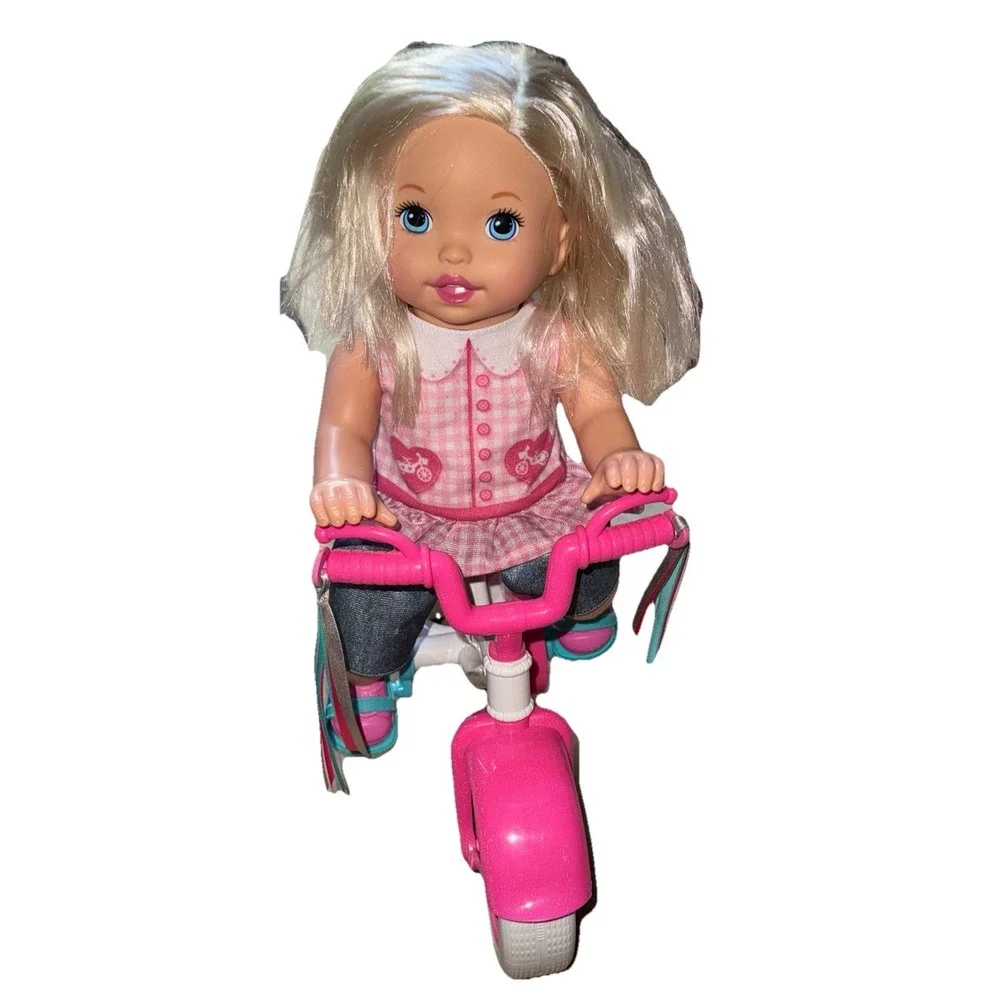 Little Mommy Learn To Ride Doll Bicycle Bike Basket Toy Mattel  2016 14